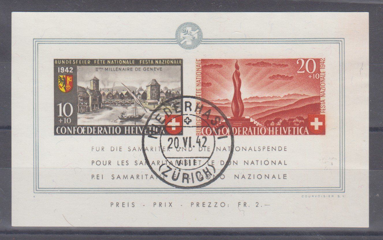Alle Briefmarken: Bloc Pro Patria 19 oblitéré 175.-- – Gebraucht aus Boécourt von Denteles66