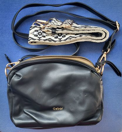 Handtasche Gabor schwarz mit Wechselgurtband