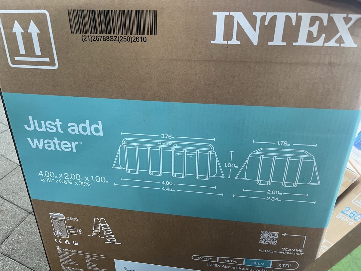 Intex Piscine: Pool Aufstellpool Intex Frame Pool 4.00m x 2.00m x 1.00m – Nuovo e nell'imballaggio originale da Illighausen venduto da remi 1