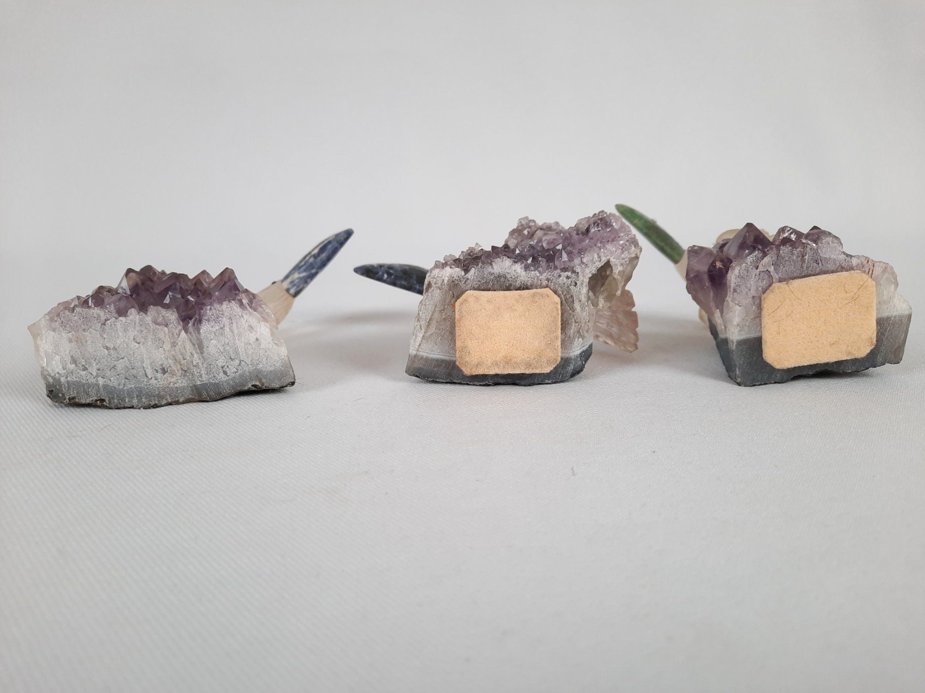 Minerali & Pietre curative: 3 Amethysten mit Vögeln – Usato da Beinwil am See venduto da Restwert_Beinwil 2
