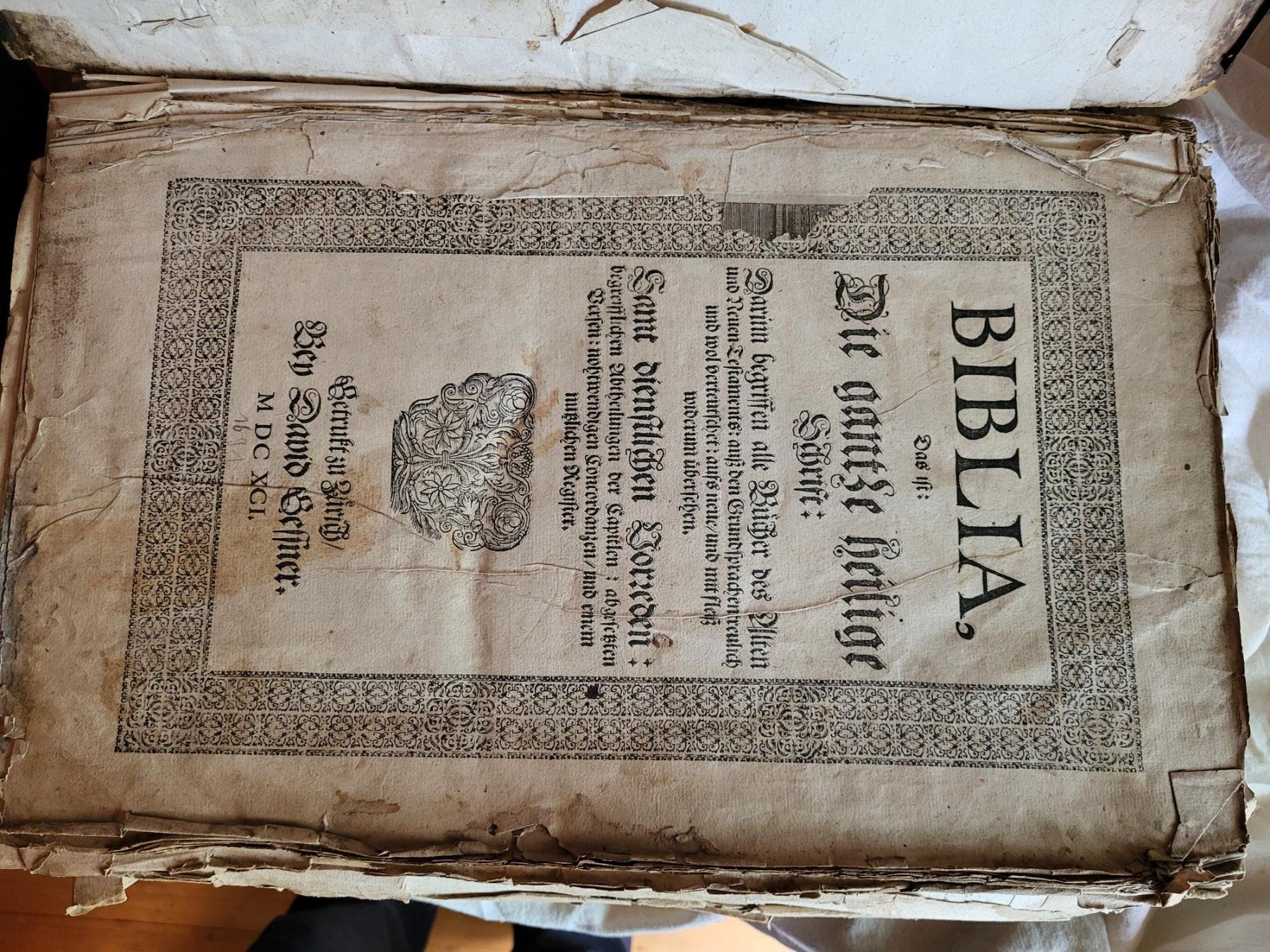 Libri: Bibel M DC XCI (1691) – Difettoso da Hoelstein venduto da FridlS 1