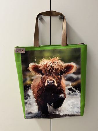 Shopper Tasche "Highland Cow" grün