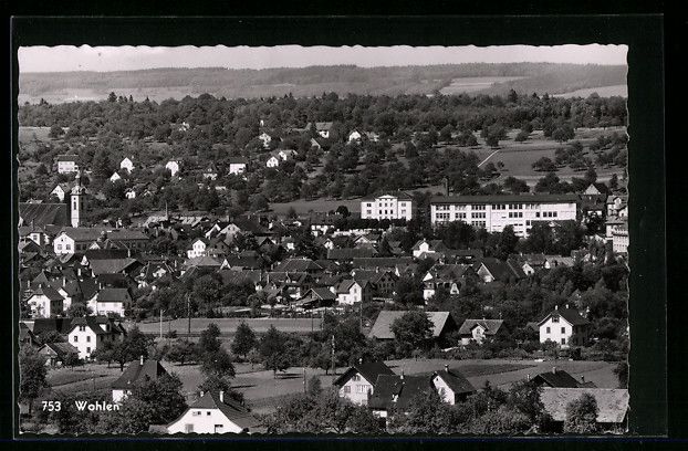 Ansichtskarten: AK Wohlen, Gesamtansicht, 1946 – Gebraucht aus Berlin von bartko-reher