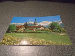 Ansichtskarte Aeschi bei Spiez, Kirche und Pfarrhaus
