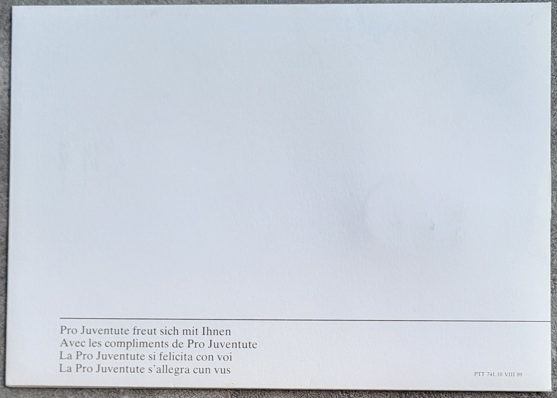 Biglietti: Telegramma Pro Juventute, PTT 741.10 VIII 89 – Usato da Castione venduto da Rx-stamps 2
