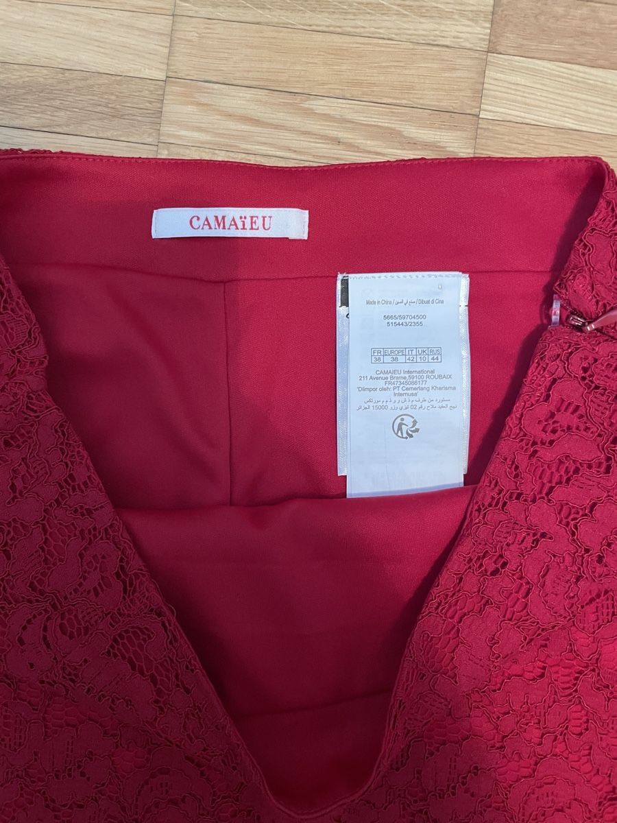 Gonne: Camaieu Skirt, red lace, size 38 – Nuovo (secondo la descrizione) da Neuchatel venduto da shi_9fzw 1