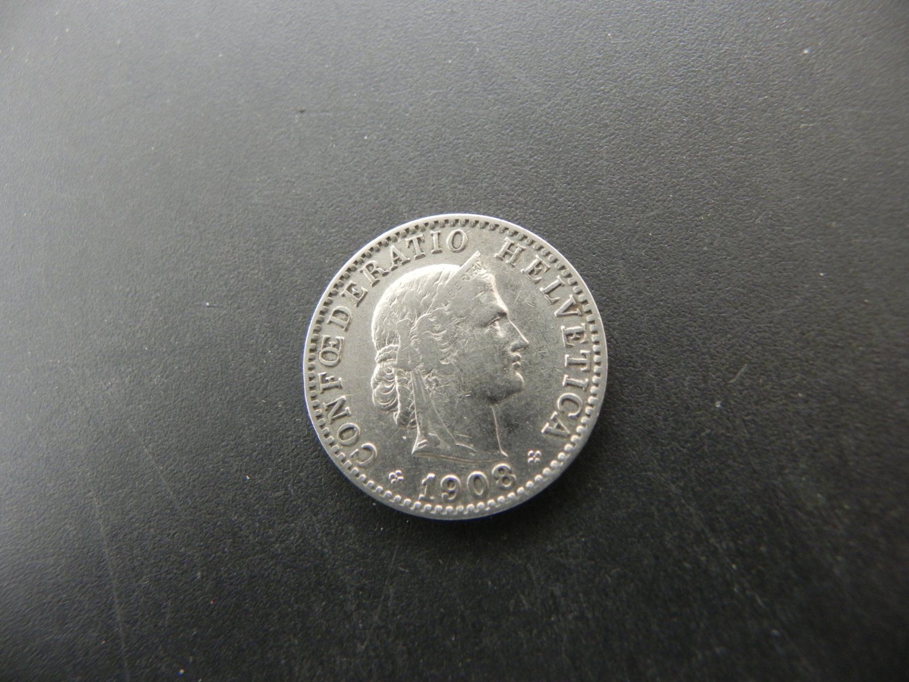 Tutti le monete: Schweiz 20 Rappen 1908 B – Usato da Biel/Bienne venduto da Gogolozi