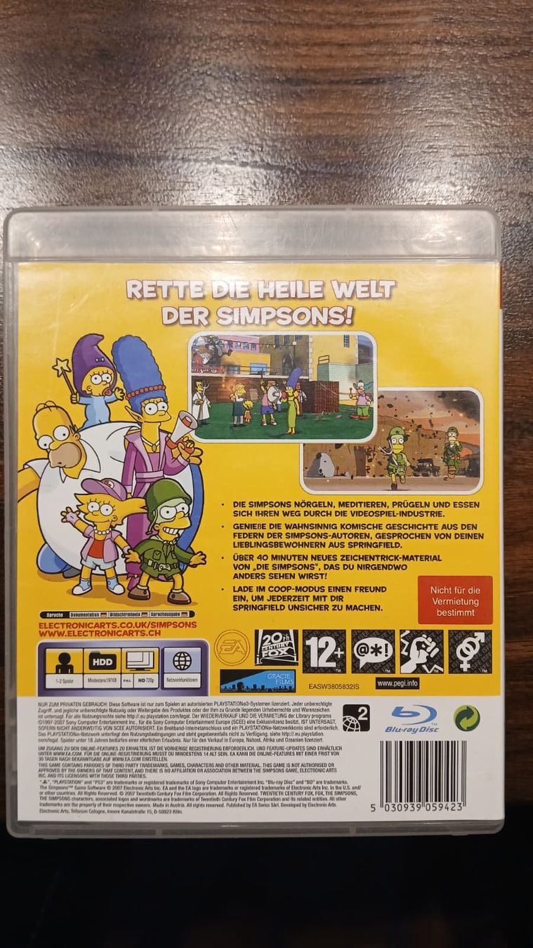 Sony Jeux: Simpson das Spiel - Playstation 3 – D'occasion à Heitenried par 560sec 1