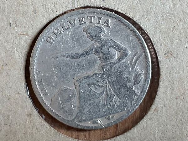 Alle Münzen: 50 Rappen 1851, Silber – Gebraucht aus Kreuzlingen von tummetott71 1