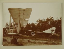 DEUTSCHER DOPPELDECKER 1914, AVIATIK, MILITÄR, ANTIKES FOTO