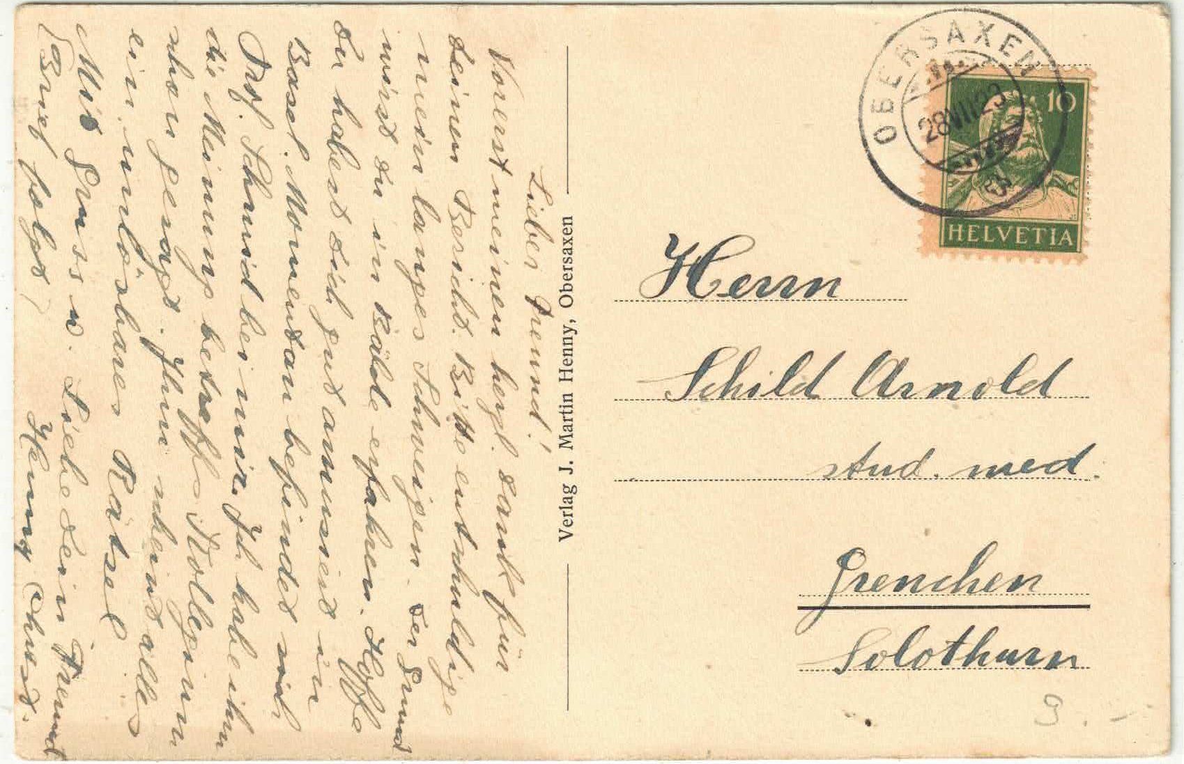 Cartes postales: Obersaxen - Generalansicht – D'occasion à Ettingen par Kartenplanet 1