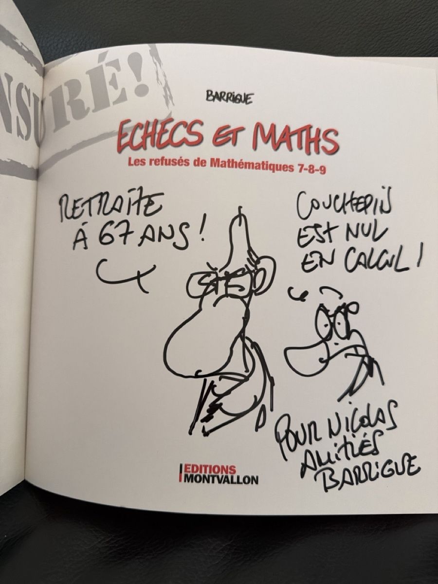 Comics: Livre "Echecs et Maths" par Barrique avec dédicace  – Gebraucht aus Lausanne von Pascal9999 1