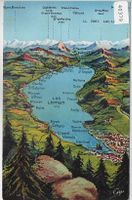 Geneve - Panorama Lac Leman - Litho