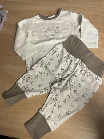 Pyjama Set Mon Coeur weiss braun Gr.74 neuwertig
