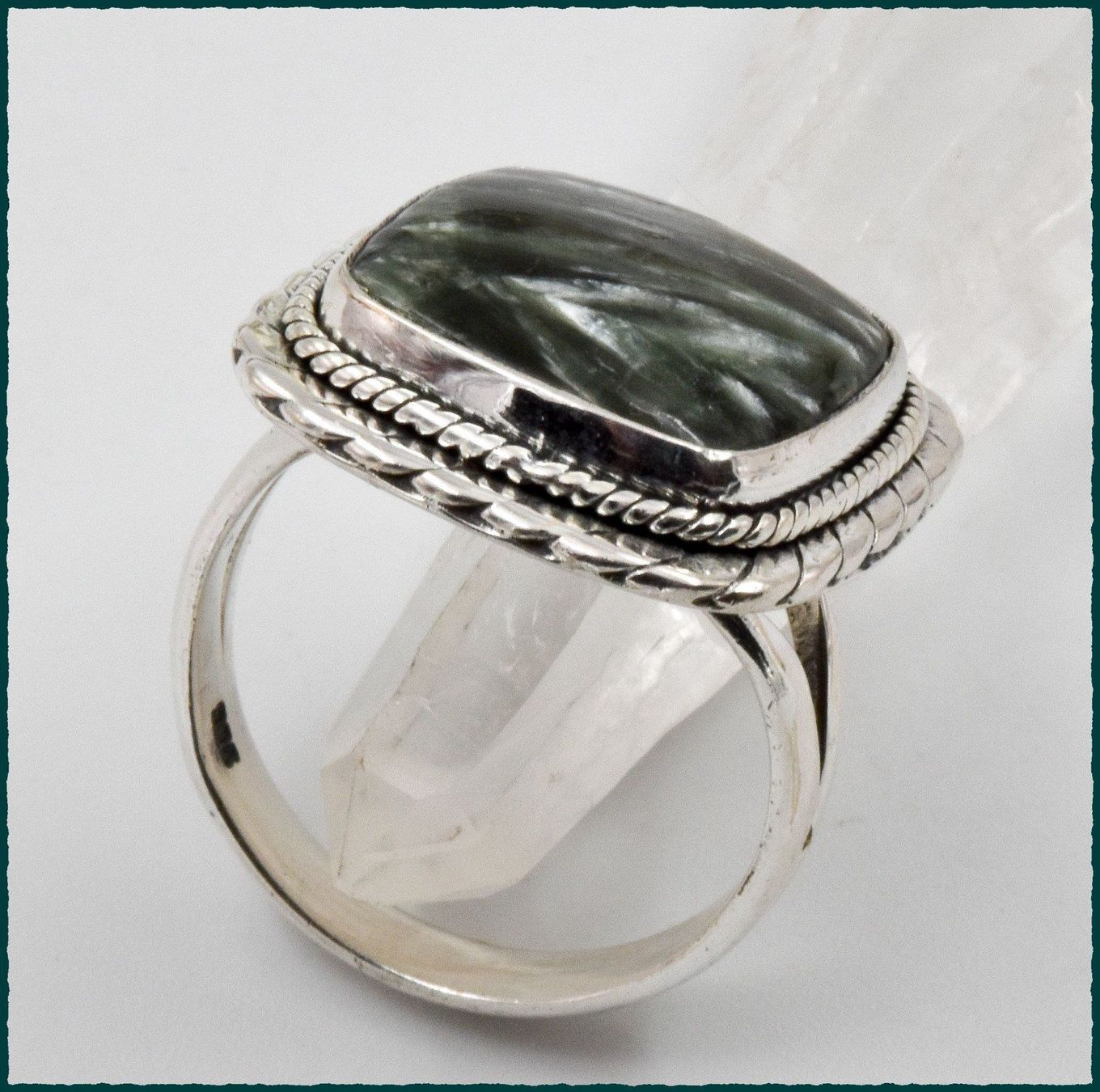 Anelli: SERAPHINITE, Seraphinit Ring 925 Silber – Nuovo e nell'imballaggio originale da Oberglatt ZH venduto da Goldfee1 3