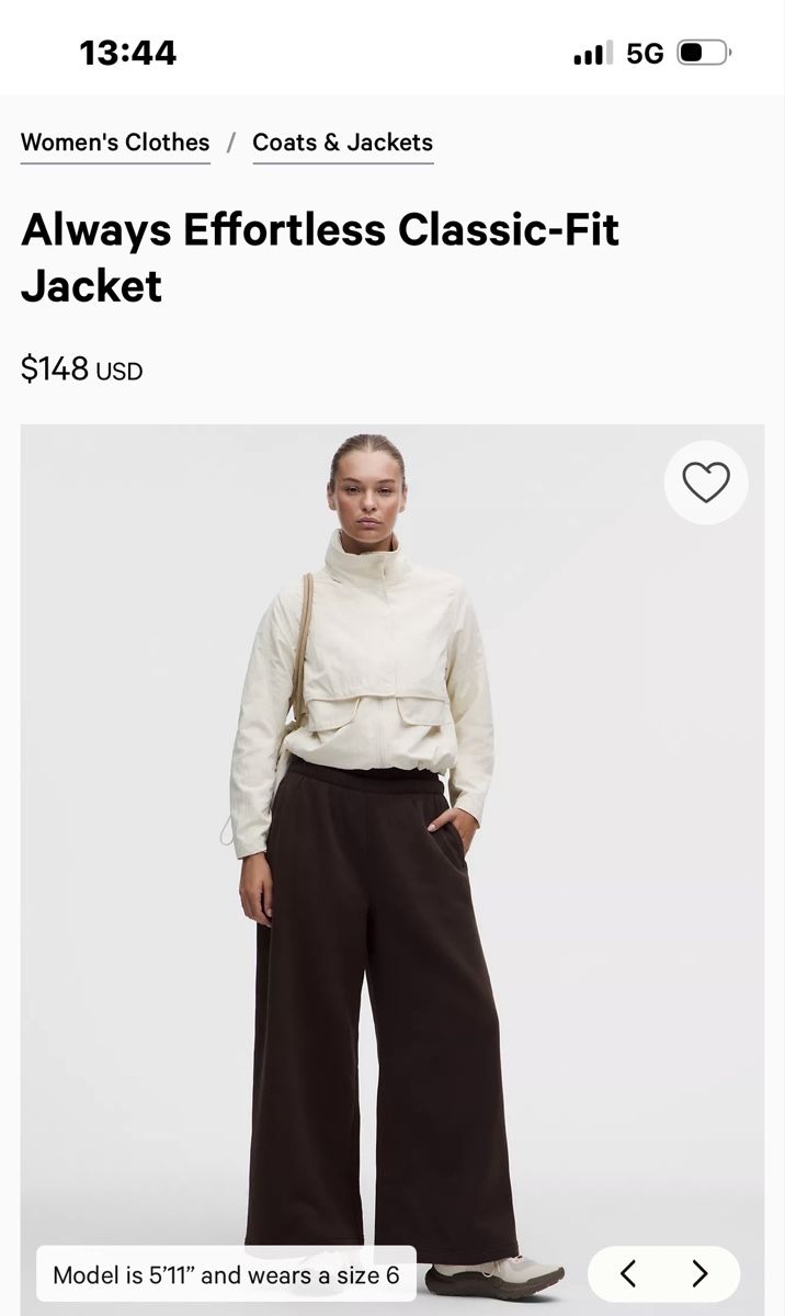 Lululemon Giacche: Lululemon Always Effortless Jacket off-white Grösse 8 – Usato da Nyon venduto da Jpraams