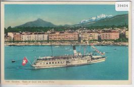 Geneve - Rade et Quai des Eaux-Vives - Bateau-Salon