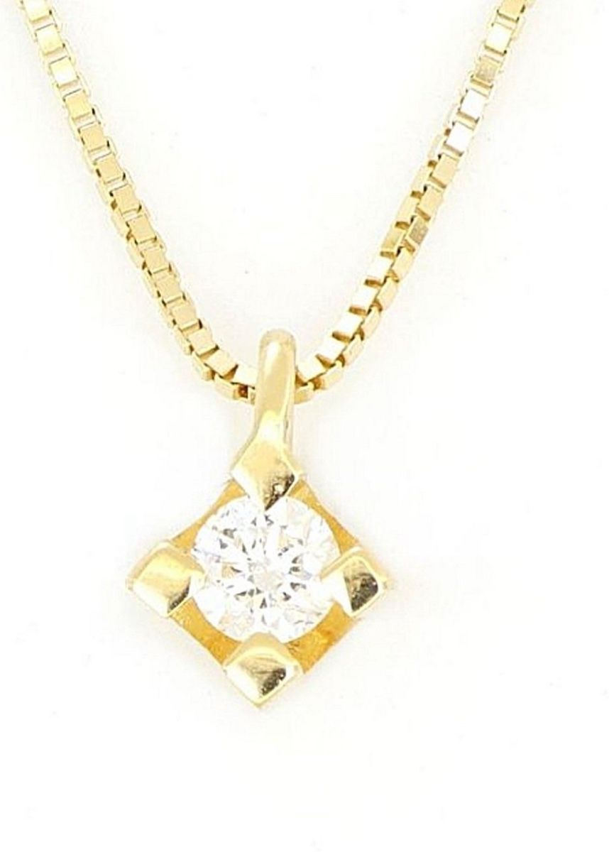 Ketten: 18K Gelbgold Collier mit 0.1ct Diamant – Neu (gemäss Beschreibung) aus Untersiggenthal von TimeandShine