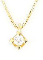 18K Gelbgold Collier mit 0.1ct Diamant