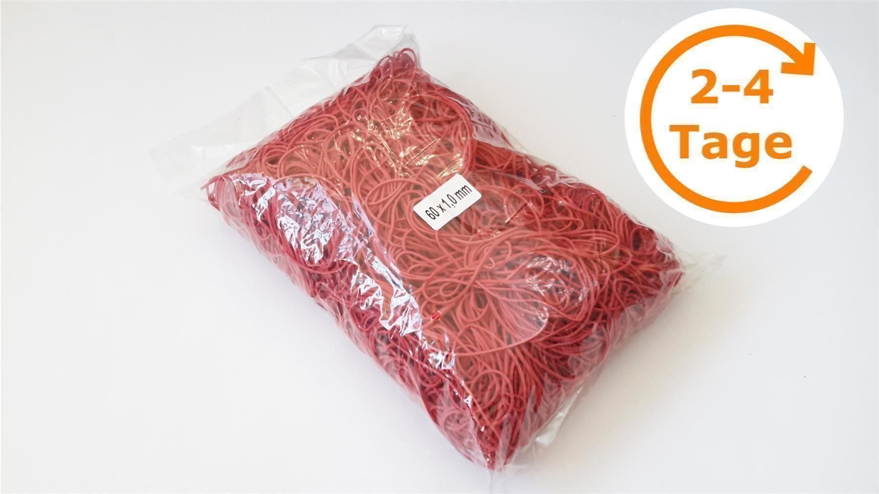 Nastri decorativi: Gummiringe, 1 kg, 60 x 1 mm, rot – Nuovo e nell'imballaggio originale da St. Gallen venduto da cointec