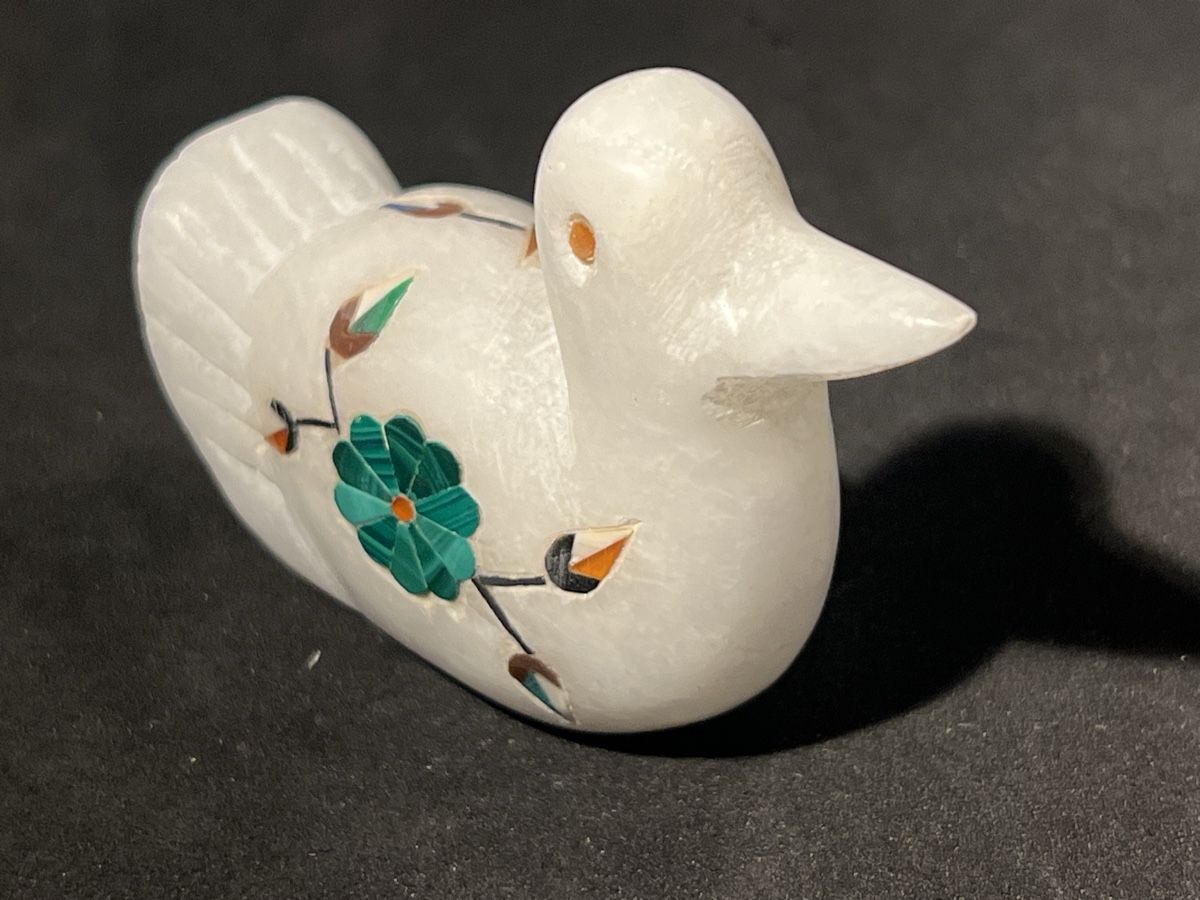 Figuren: Figurine oiseau  marbre incrusté pierres, Agra, Inde – Neu (gemäss Beschreibung) aus Genève von DELIRBEADS 5