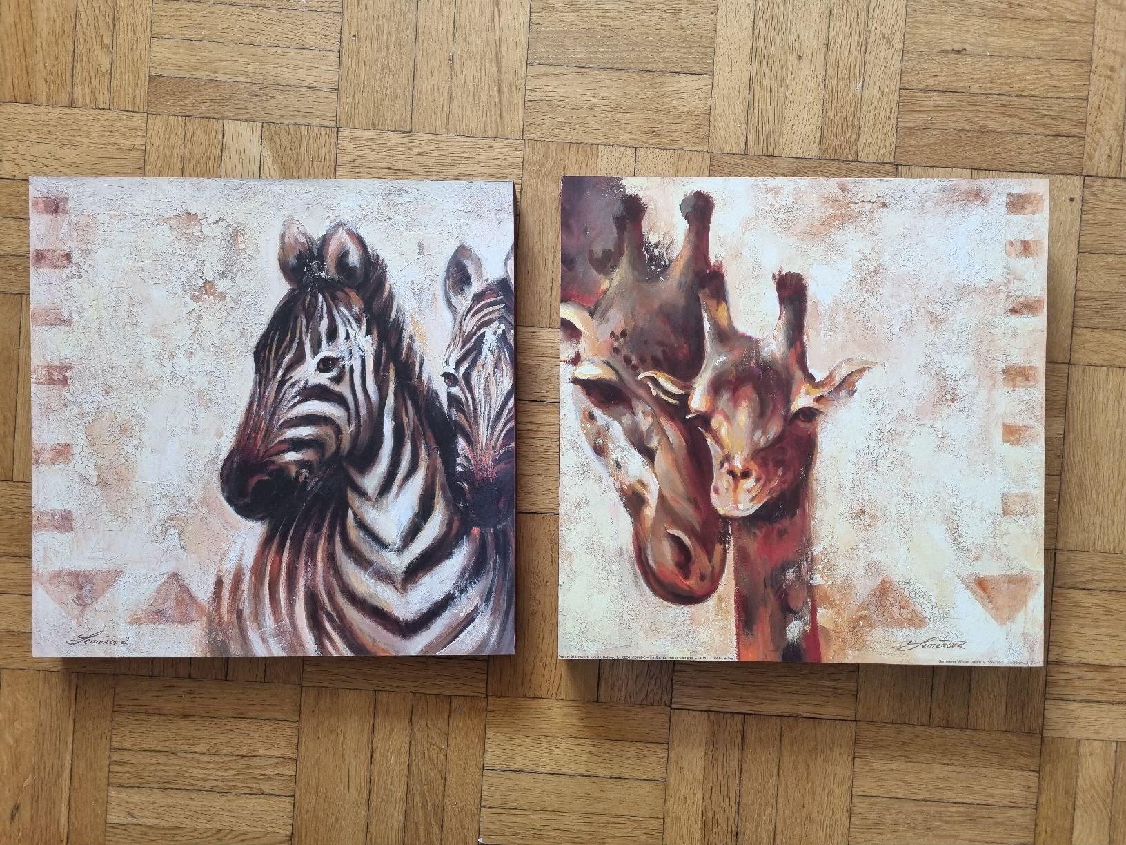 Foto & Immagini: 2er Set Tierbilder, Zebra, Giraffe, Südafrika – Usato da Lyss venduto da I-be-R