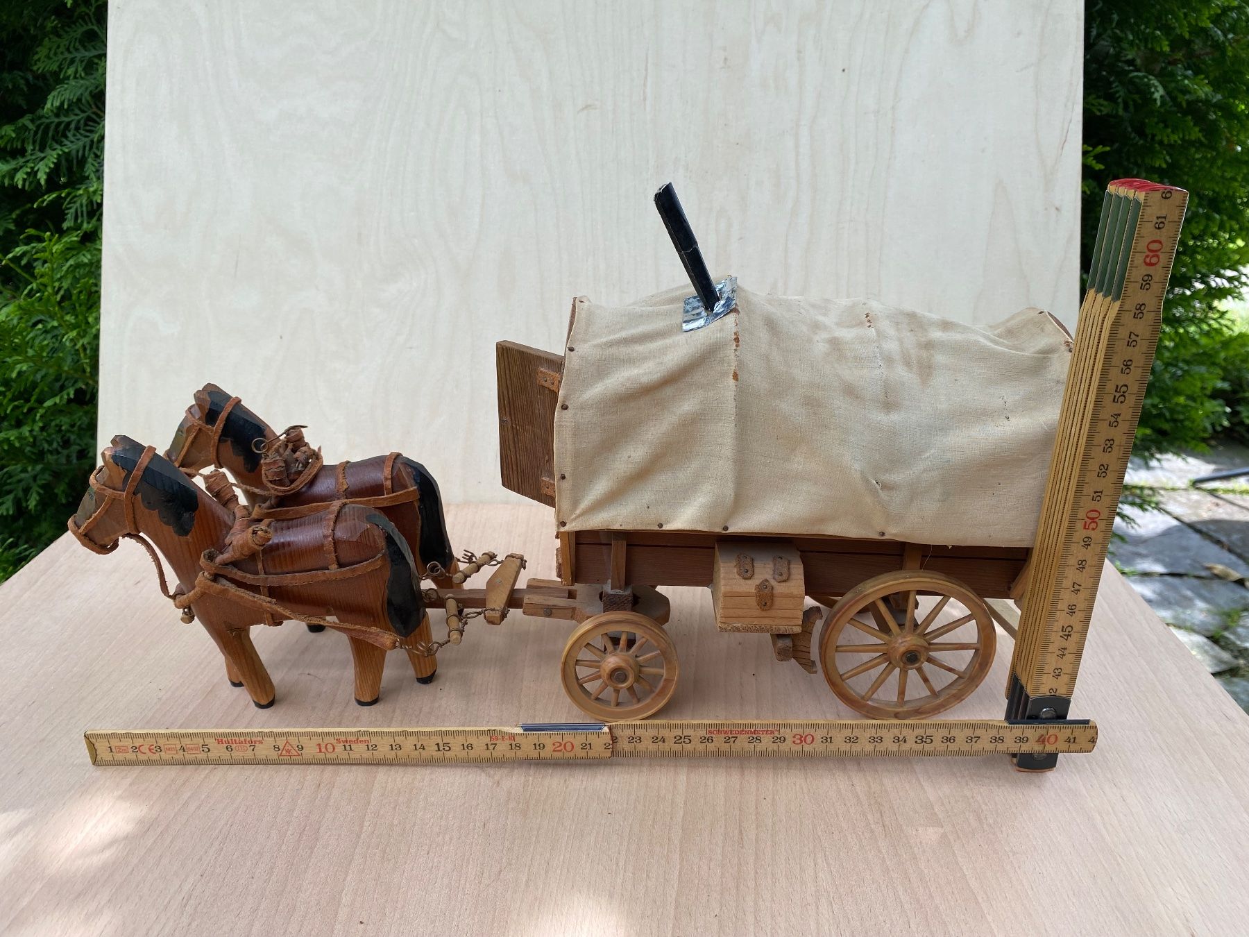 Kutschen: schöner Western Planwagen mit 2 Holzpferden – Gebraucht aus Feldbach von Olive1 9
