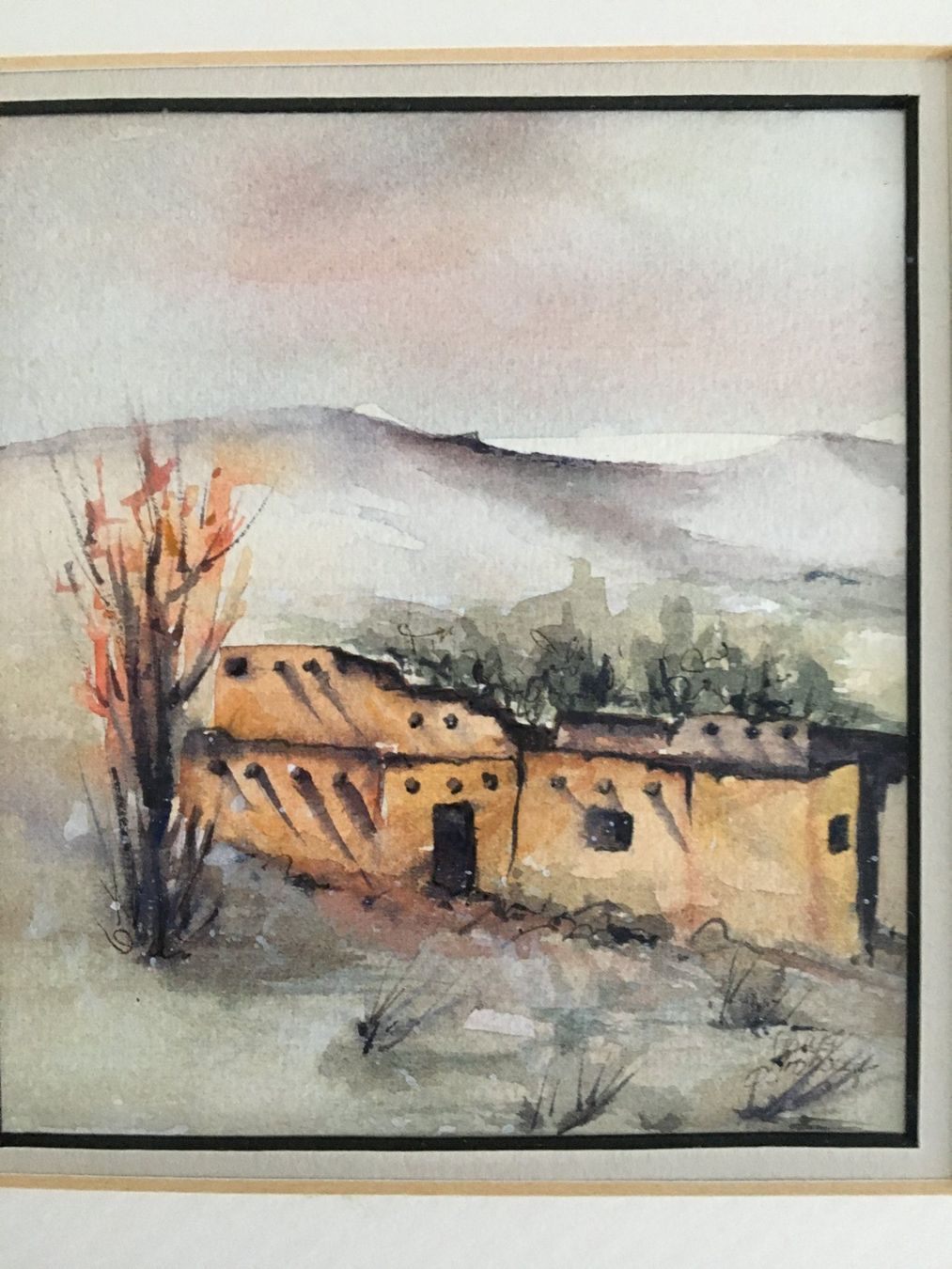 Dipinti: Gemälde Aquarell südliche Landschaft / Janet Jrobough – Usato da Subingen venduto da ArtBead 2
