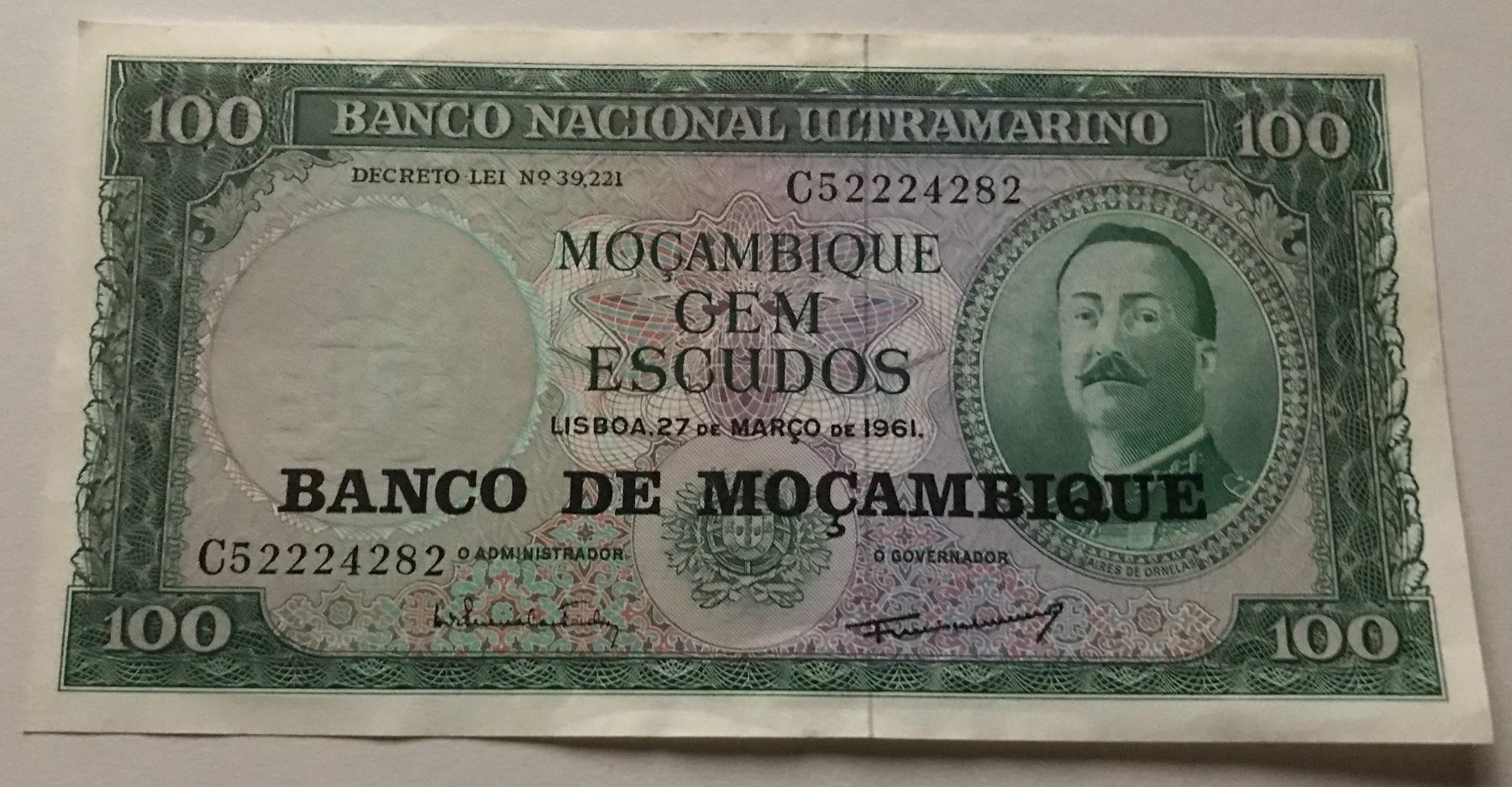 Banconote: Mosambik 100 Escudos 1961 XF – Nuovo (secondo la descrizione) da Algetshausen venduto da Carrhard