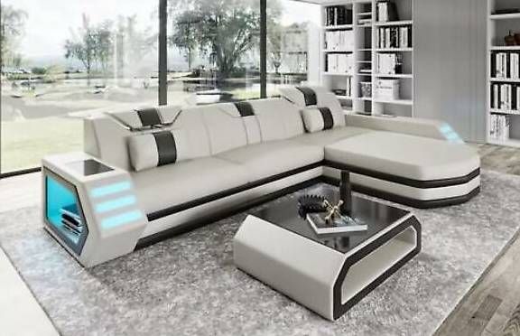 Sofas: Wohnlandschaft Sofa Garnitur Ecksofa in Lederfaserstoff – Gebraucht aus Zug von jvmoebel-schweiz 4