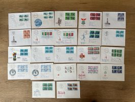 Schweiz - 22x FDC  1962-1966 4er Blocks hoher KW