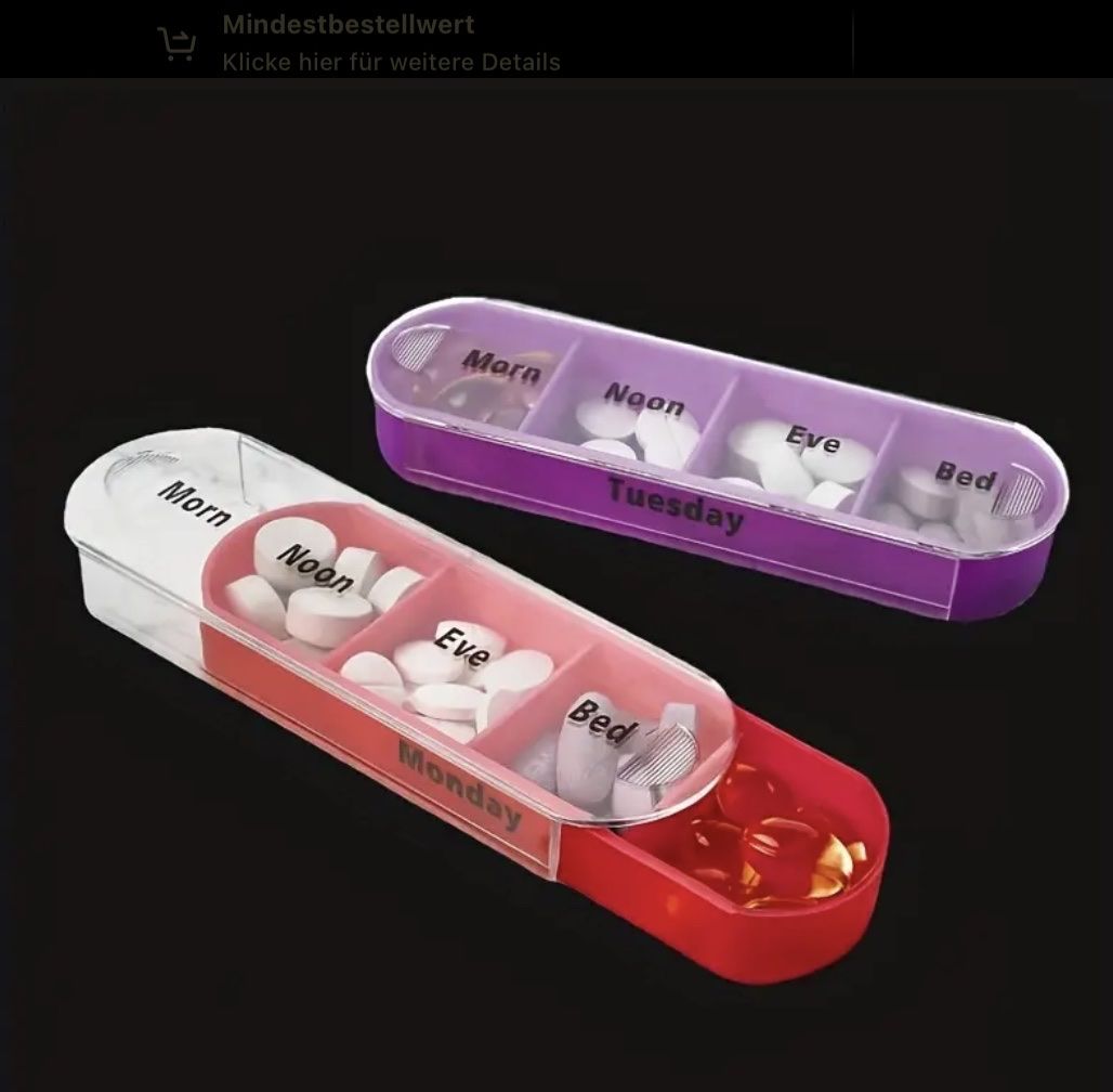 Contenitori & Simili: Wöchentlicher Pillenorganizer-Box – Nuovo (secondo la descrizione) da Endingen venduto da Warlock 2