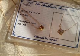 Halskette in 18k Gelbgold mit Diamant 0.5 ct Zertifikat