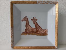 Vide-poche en porcelaine "girafes" peint à la main