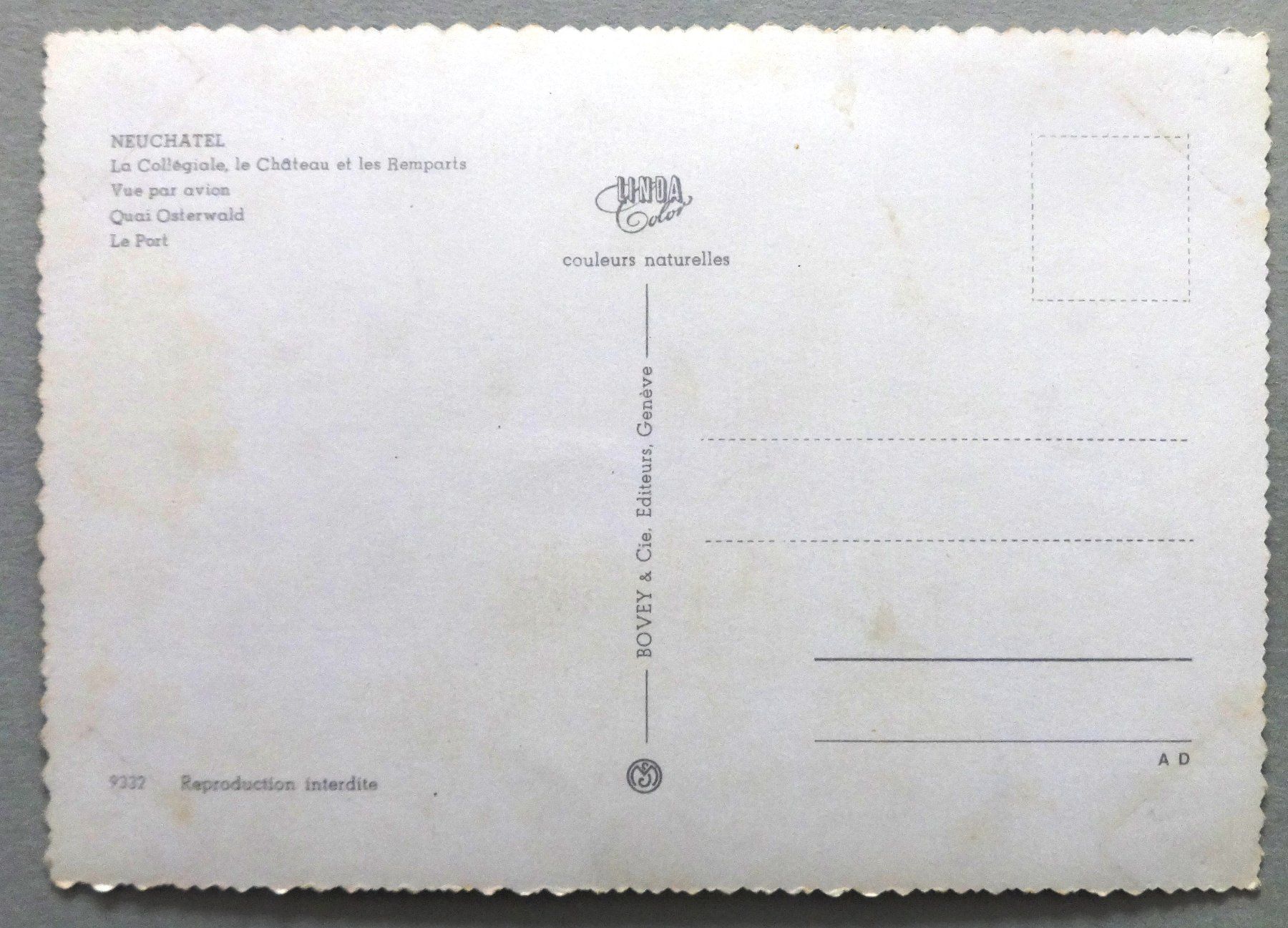 Ansichtskarten: Souvenir de Neuchâtel – Gebraucht aus Fétigny von Billy2miny 1