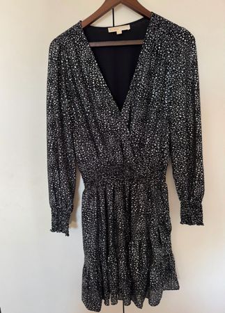 Michael Kors Dress black with white stars size S new