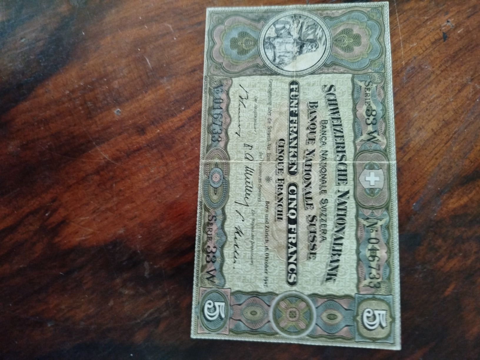 Banconote: Banknote 5 Franken – Usato da Delémont venduto da mos_9927