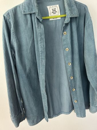 Corduroy Shirt Pull&Bear Blue Size S Like New