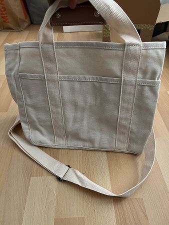 Stofftasche Schultertasche beige