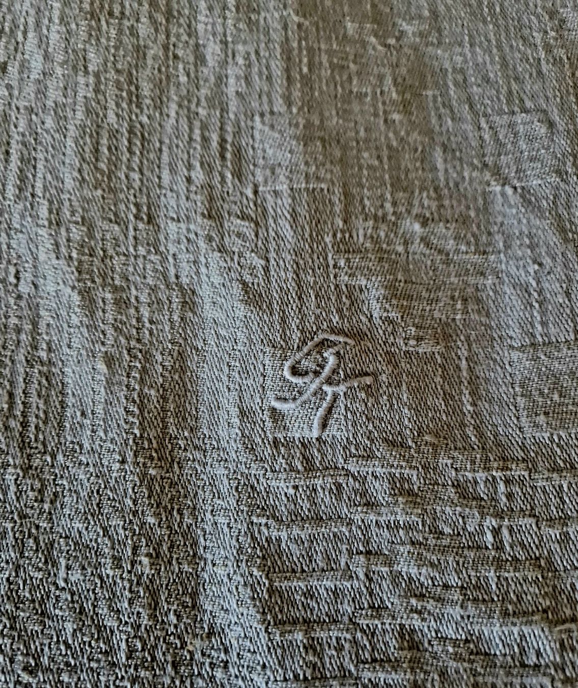 Altra biancheria da tavola: Antike Tischdecke Leinendamast Monogramm CK – Usato da Bern venduto da Antikbatik 5
