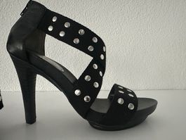 CAFèNOIR Damen Sandaletten High Heels schwarz Gr. 40  Nieten