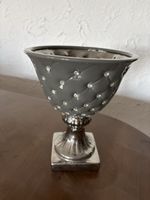 Moderne Vase in Silber/Grau