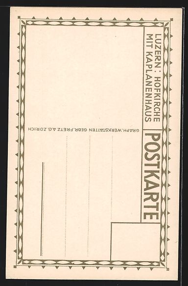 Cartoline postali: Ernst E.Schlatter: Luzern, Hofkirche mit – Usato da Berlin venduto da bartko-reher 1