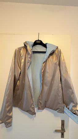 Regenjacke doubleface hellblau / beige