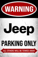 Jeep Parking Only Blechschild Wrangler Renegade 4x4 Englisch