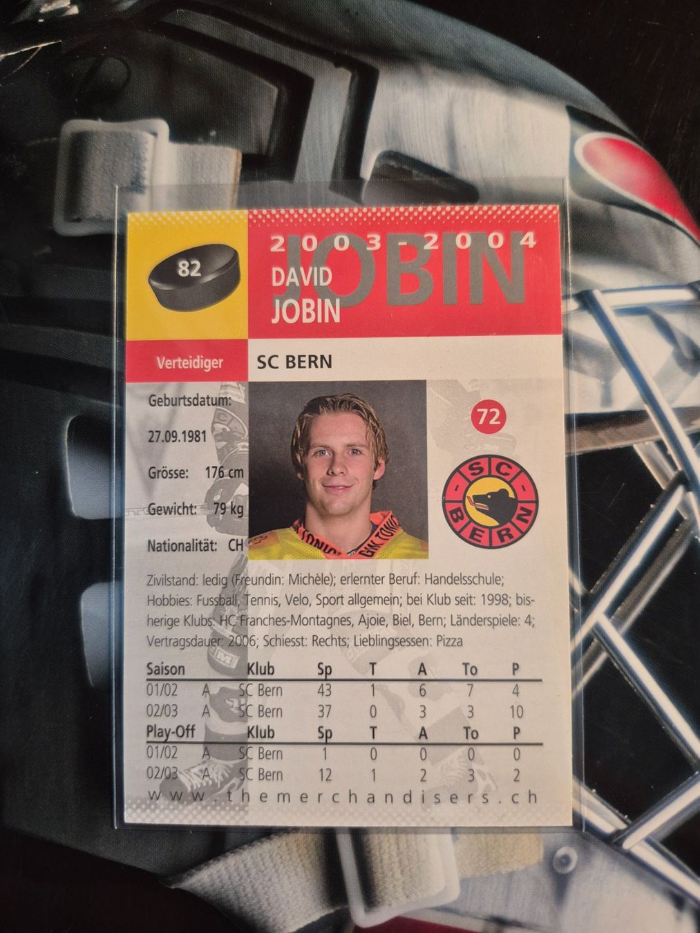 Carte collezionabili: David Jobin SC Bern 2003/04 – Usato da Treiten venduto da Sauber73 1