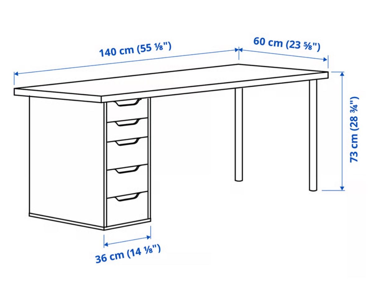 Ikea Scrivanie: Schreibtisch, Eicheneff wlas/weiß, 140x60 cm – Usato da Zürich venduto da mer_pr7h 2
