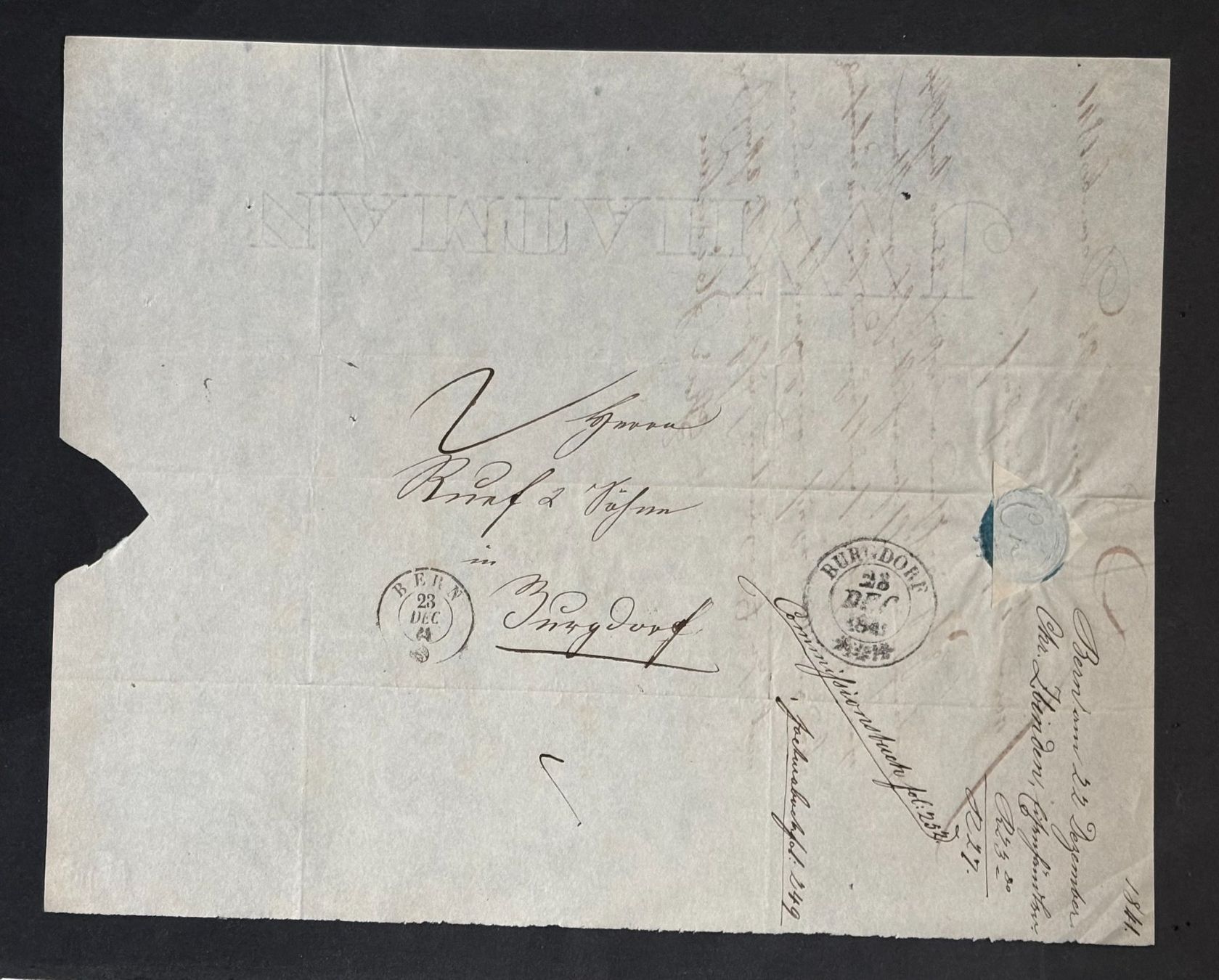 Documenti: HISTORISCHES HANDSCHRIFTLICHES DOKUMENT VON 1841 – Usato da Ostermundigen venduto da wini63