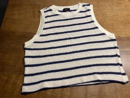 Massimo Dutti STRICKTOP/TOP/T-SHIRT GR.M gestreift ecrú/blau