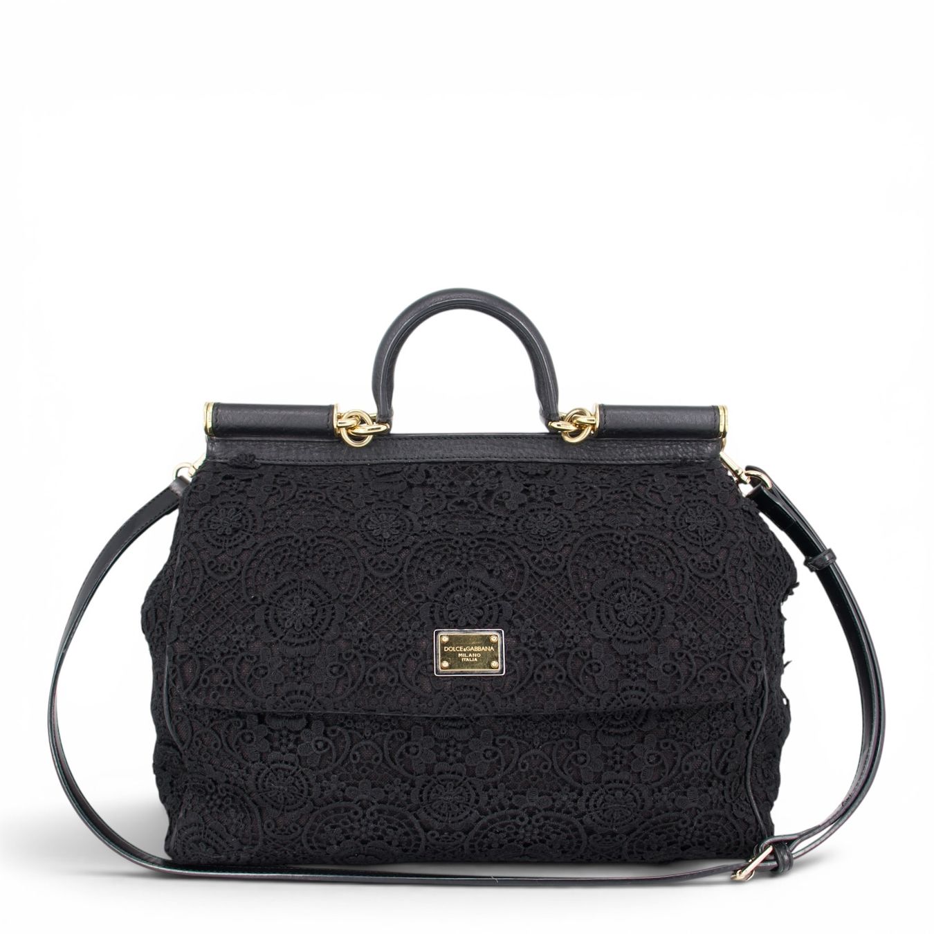 Dolce & Gabbana Borse da donna: Dolce & Gabbana Large Sicily Spitze schwarz – Usato da Binningen venduto da Designerlabels